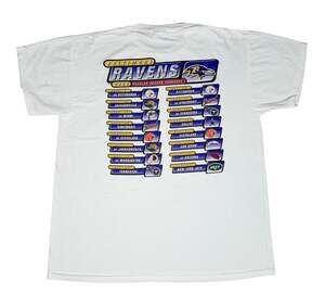 Vintage Y2k Baltimore Ravens 2000 NFL Schedule T-Shirt